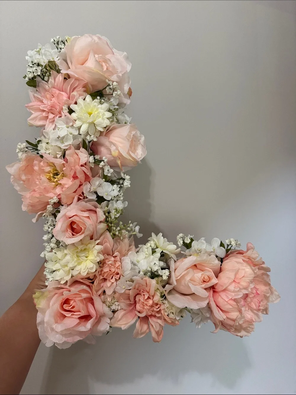 Oversized ‘L’ Blush Pink & Cream Floral Letter